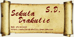 Sekula Drakulić vizit kartica
